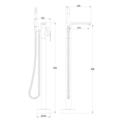 Suburb Floor Standing Bath Shower Mixer - Chrome